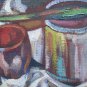Painting Antique Painting To oil Inside With Items D' Daily Use Original p9