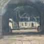 Engraving Antique Watercolour Signed View City Denmark with Frame R108