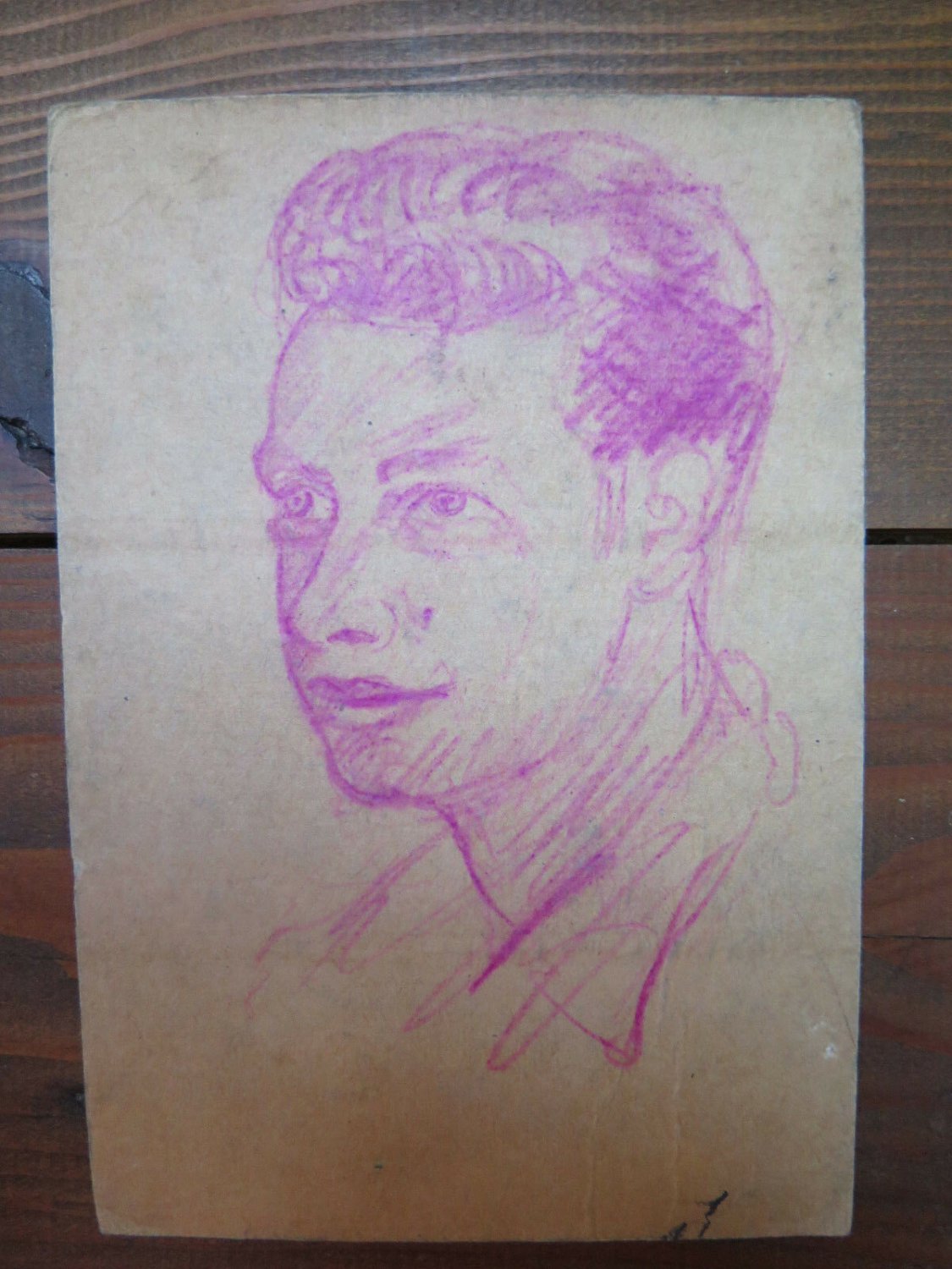 Studio For Faces Human Antique Drawing On Cardboard Opera Master Pancaldi P28