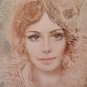Painting Modern Technical Mixed On Cardboard Portrait Feminine Frost P33.1