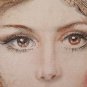 Painting Modern Technical Mixed On Cardboard Portrait Feminine Frost P33.1