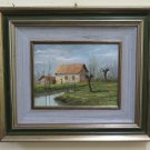 Painting oil On Linen Signed Ascanio Cacciamali View Countryside Lombardy X9