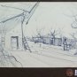 Old Preparatory Sketch landscape Of Painter G.Pancaldi 1922-2014 P28.7