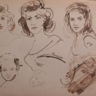 Old Drawing Sketch Studio For Portrait Feminine Faces Of Woman P28.8