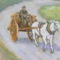 Painting Antique Signed Pancaldi landscape Countryside With Horse Half ' '900