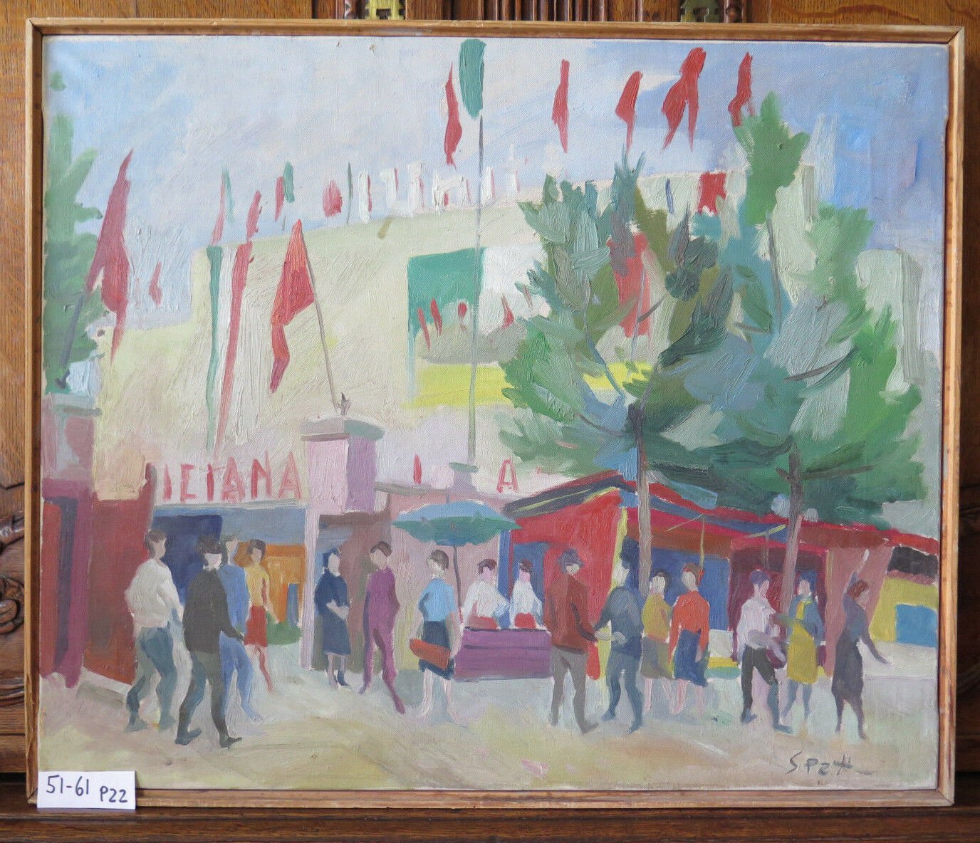 The Day Dell 'Plain' Painting Vintage 1960's Painting To oil Signed P22