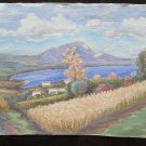 Painting Vintage Watercolour landscape Countryside Emilia Romagna 15 11/16x11in