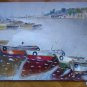 Boats Of Fisherman IN La Cale Sea Old Painting oil Signed MD6