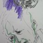 Old Drawing Pencil On Basket Portrait Children Kids Vintage Years 60 70 P28.8