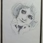 Three Old drawings Sketching Portrait Expression Face Feminine Sketch P28.8