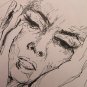 Three Old drawings Sketching Portrait Expression Face Feminine Sketch P28.8