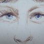 Old Sketch Drawing Pencil On Basket Portrait Feminine Years' 40 P28.6