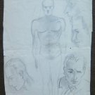 Drawing Antique Studio For Face And Body Human Pencil On Basket Years' 40 P28.6