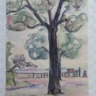 Landscape Countryside IN Riva To lake Signed Painting To Watercolour 1956 P28.53