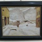 Painting Antique Snow To Oulx Signed Gagnor Painter Local Frame Guilloche BM46