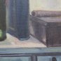 Painting Modern oil Inside Workshop With Tools Of Craft Antique Signed
