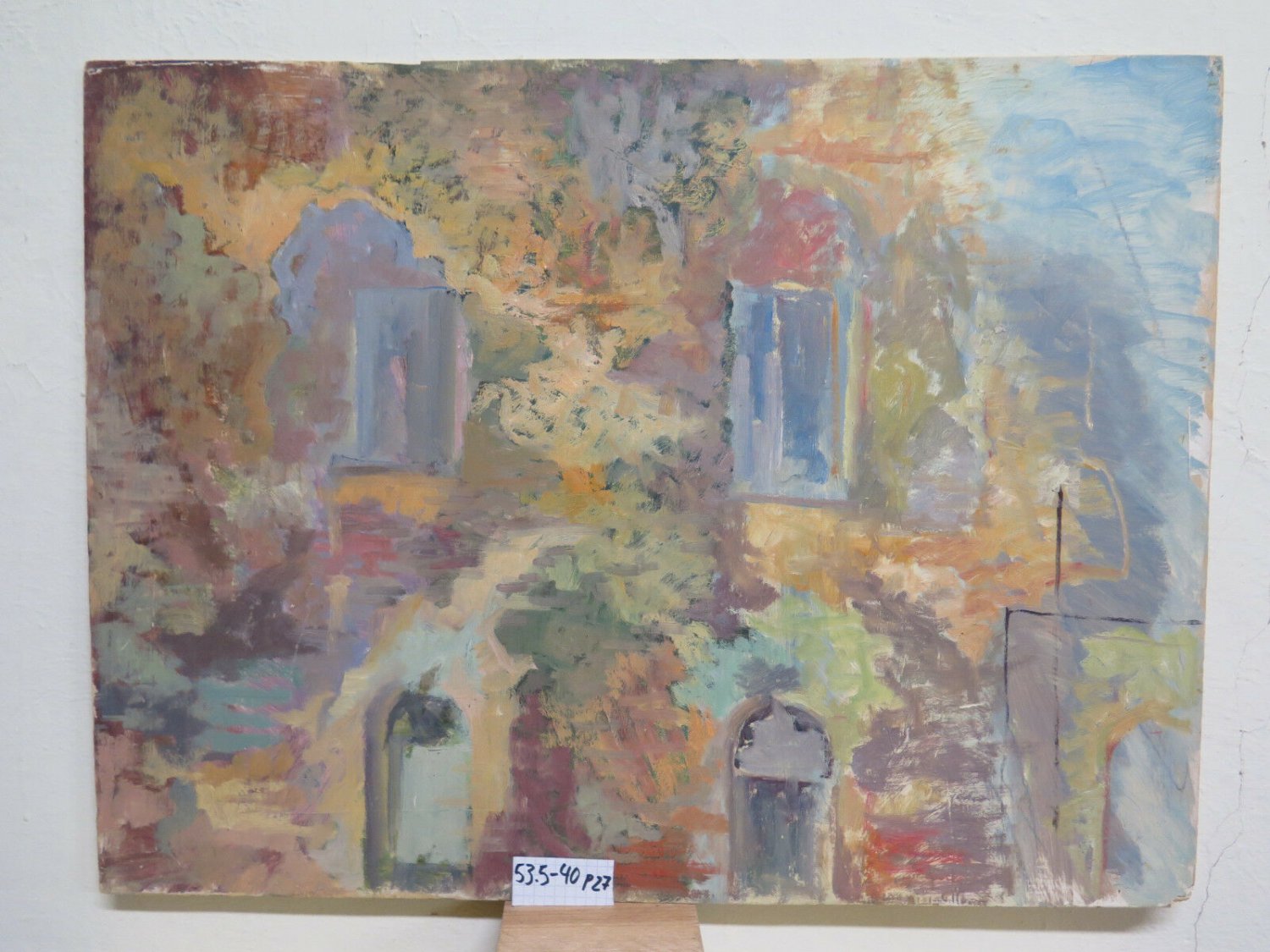 Antique Painting oil On Board Style Impressionist Vintage Oil Painting P27
