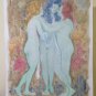 Painting Vintage Technical Mixed Experimental Nude Female The Three Graces P33.8
