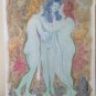 Painting Vintage Technical Mixed Experimental Nude Female The Three Graces P33.8