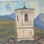 Painting Antique landscape Val Pellice Piedmont Monte Friol&Atilde;&nbsp;nd Dolphin Gagnor