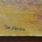 Old Painting Sketch oil On Board View Sea Blue With Boats MD1
