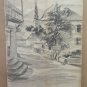 Drawing Antique Pencil On Basket View by Country Signed P.Marchal France BM53.2