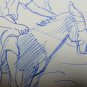 Drawing Antique Sketch Pen On Card Female Figure IN Dorso By Mule P28