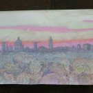 View of Mantua Painting Vintage With Technical Experimental 18 1/8x10 3/16in
