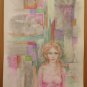 Nude Feminine On Background Abstract Painting Vintage Opera Painter Pancaldi P35
