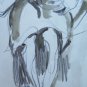 Drawing Period Portrait Mother With Son Pencil And Watercolour On Basket P28.7
