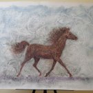 Painting Modern A Technical Mixed oil Watercolour With Horse For Running P33.1