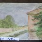 16 Old Sketching Painted To Watercolour On Basket landscape Miniature P28.4