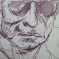 Old Drawing Sketch Portrait Male Pen On Basket Years 60 70 P28.8