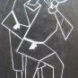 Two Paintings Vintage Judo Judoka One Signed Grataloup France Painting BM53.3