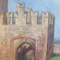 Painting oil On Board View Castle Medieval Style Impressionist p11