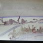 Painting Vintage Author G.Pancaldi landscape Winter Frosted 18 1/2x11 13/16in