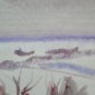 Painting Vintage Author G.Pancaldi landscape Winter Frosted 18 1/2x11 13/16in