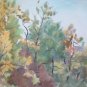 Old Painting To Watercolour On Basket landscape Autumn Trees Autumn P14