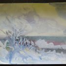 19 11/16x14 3/16in Painting landscape Winter With The Technical Frost Art P14