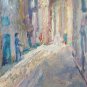 Painting Antique Signed Vittone oil View Borgo Centrepiece Historic BM38