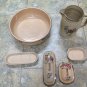 Antique Service For Toilet IN Ceramic Pitcher Bowl And Accessories Set R72