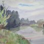 Painting Vintage Watercolour landscape Signed Emilia Romagna 11 3/8x8 5/16in