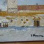 Small Painting Sketch oil On Board Vaeduta by Country Signed Spain '900 MD1