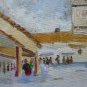 Small Painting Sketch oil On Board Vaeduta by Country Signed Spain '900 MD1