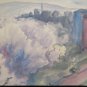 Old Painting Painter Local Sketch Scorcio Country On Basket 15 11/16x11 3/8in