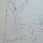 Drawing Sketch On Basket Studio For I Fugure Whole Pen Vintage P28.7