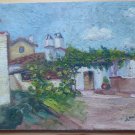 Old Painting Signed Painting oil View Of The Parra Spain Badajoz MD1