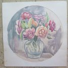 16 1/8x16 1/2in Painting Signed Vintage Floral Opera D'Art Of Painter G.