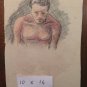 Antique Sketch Pencil On Basket Studio For Nude Man's Years Quaranta P28