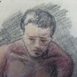Antique Sketch Pencil On Basket Studio For Nude Man's Years Quaranta P28